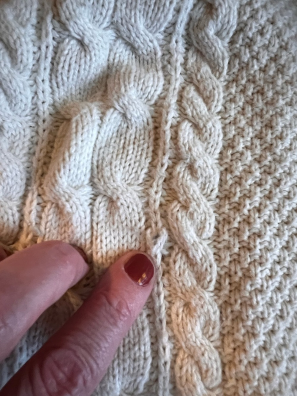 GAP Women's Large Cream Cable Knit Button-Front Chunky Cardigan Cottagecore - Picture 6 of 10
